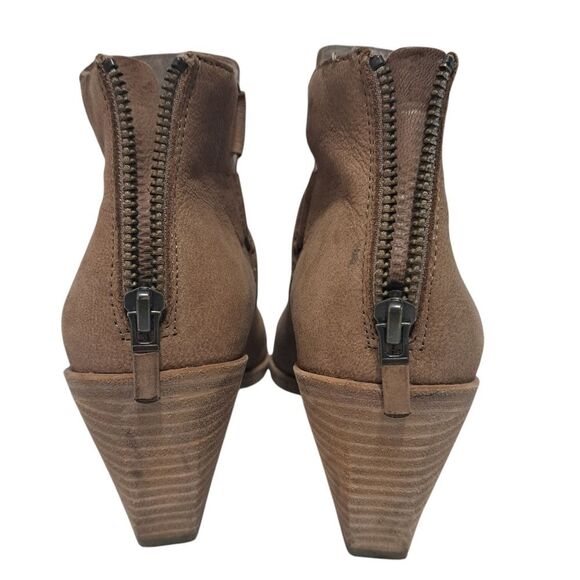 Eileen Fisher Tote Chic Ankle Boots Stacked Heel Size 8.5 Earth Tumbled Nubuck - Picture 7 of 13